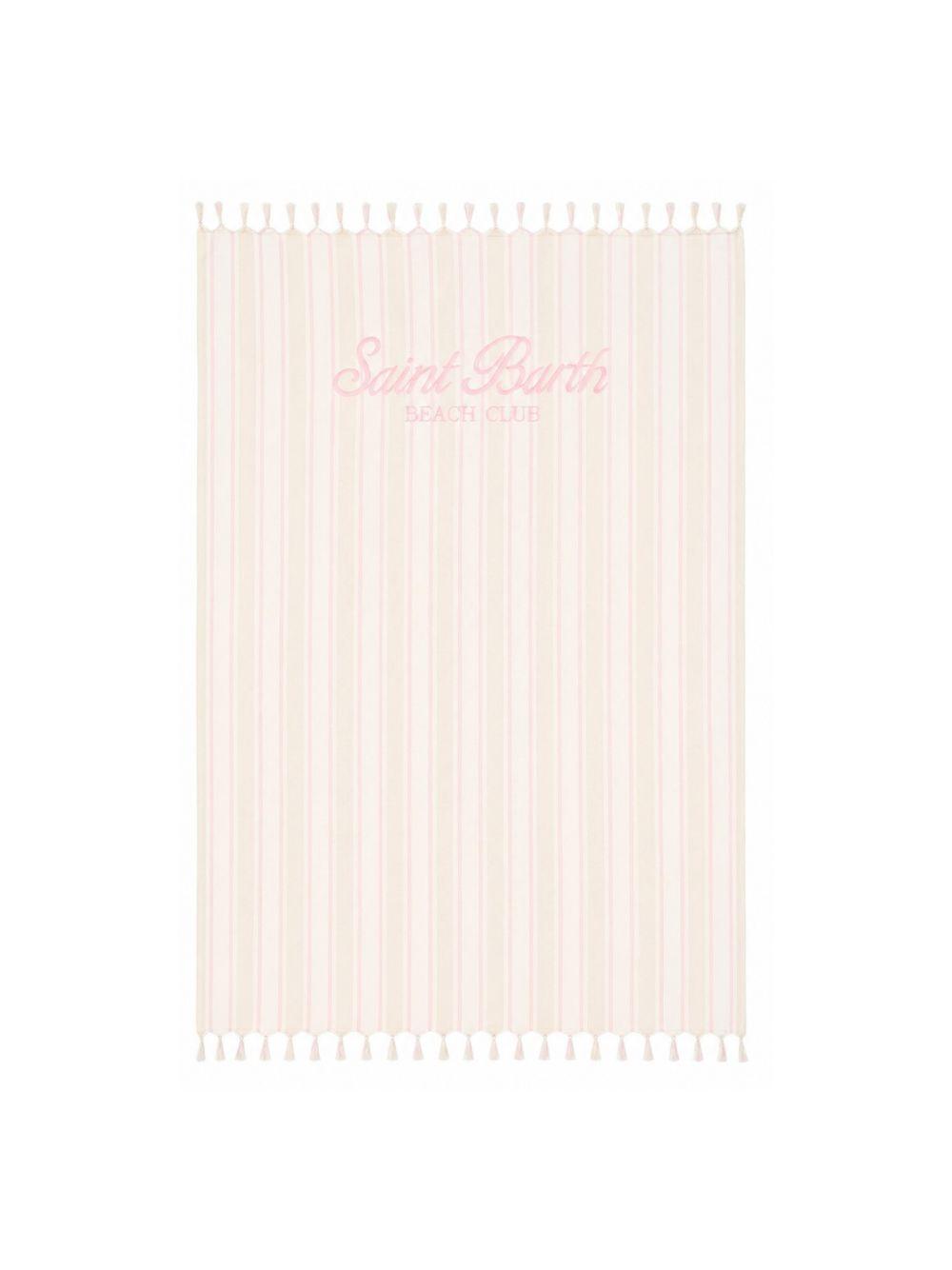 Telo mare MC2 Saint Barth bianco e rosa con motivo a righe FOUL002 02596L MC2 ST. BARTH 