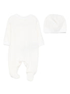 Set tutina e berretto per neonati Balmain Kids bianco con stampa geometrica BXB03A W0012 100 BALMAIN KIDS 