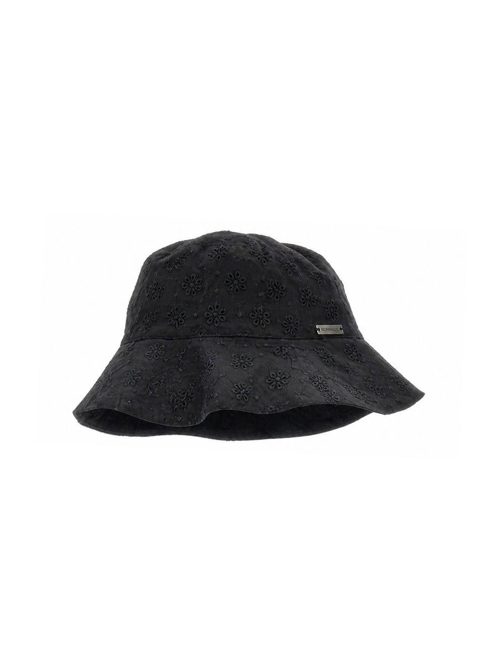 Cappello bucket per bambina Monnalisa nero con motivo a fiori 17G004 7043 0050 MONNALISA 