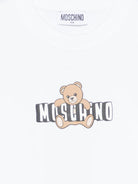 Felpa per bambini Moschino Kids bianca con stampa Teddy Bear HUF09ULCA19 10101 MOSCHINO KIDS 