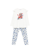 Completo t-shirt e leggins per bambina Monnalisa multicolore con stampa grafica 11F508RU 6600 0156 MONNALISA 