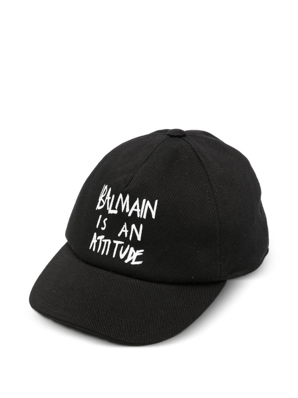 Berretto per bambino Balmain Kids nero con stampa grafica sul davanti BZ0I37 Z1952 930BC BALMAIN KIDS 