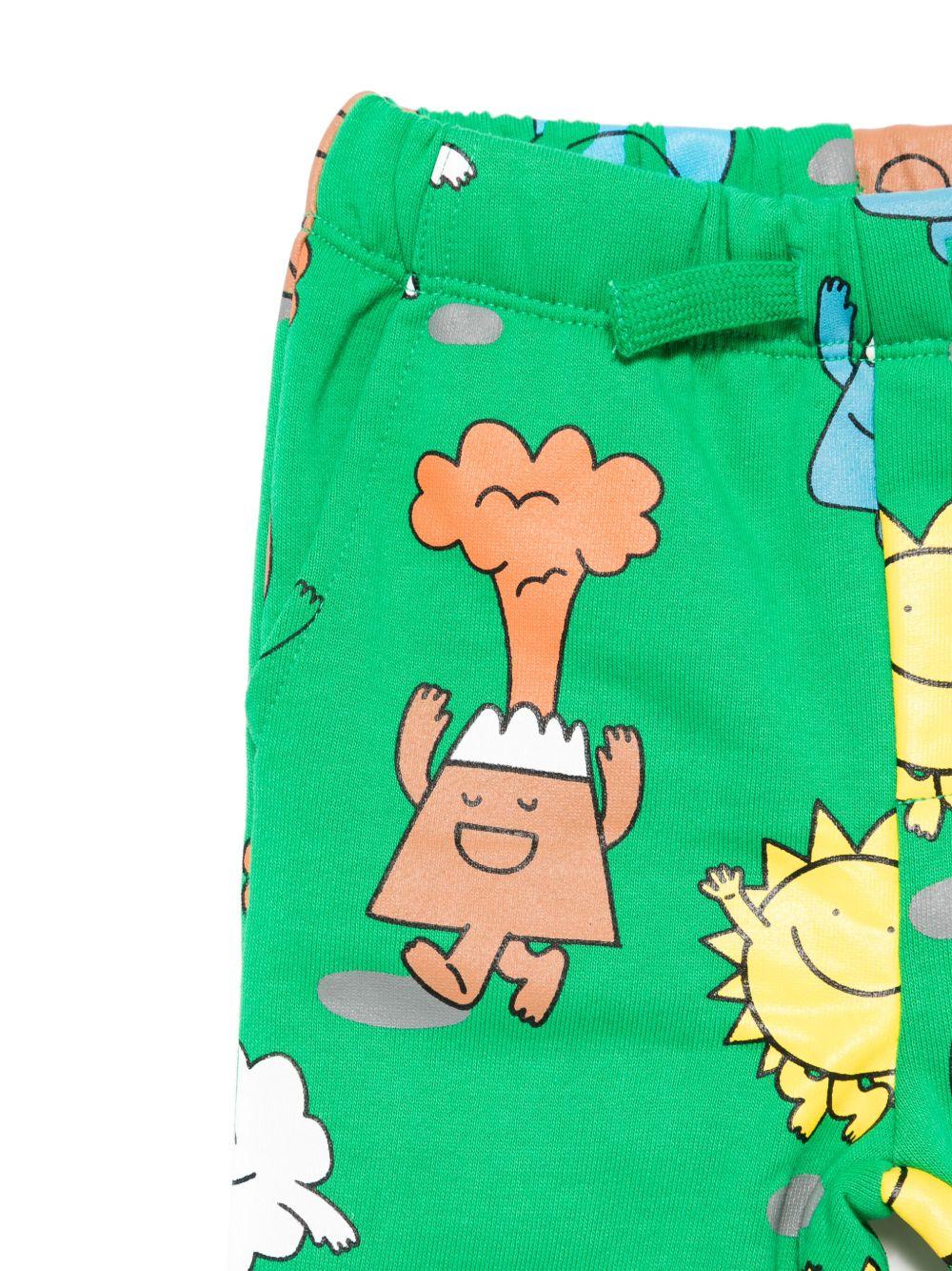 Pantaloni per neonato Stella McCartney Kids verde con stampa grafica TX6500 Z3203 712MC STELLA McCARTNEY KIDS 