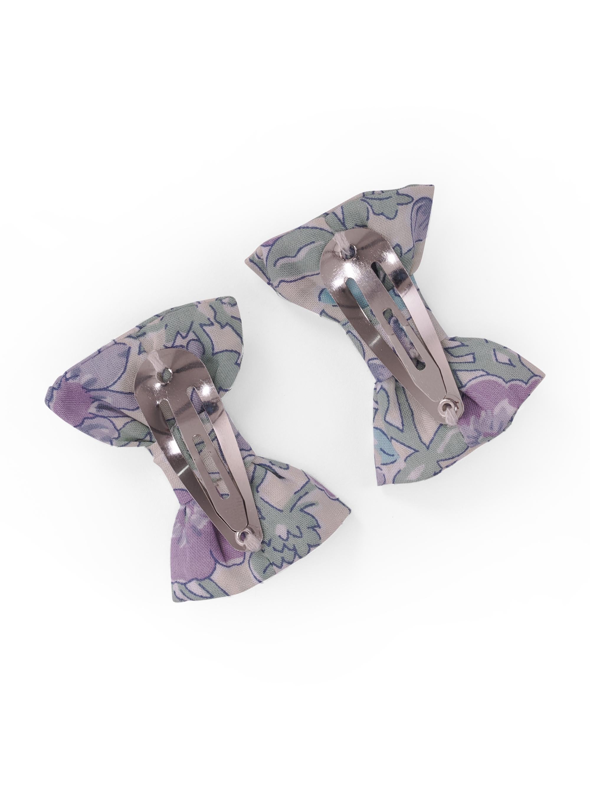 Ferma capelli per bambina Bonpoint azzurri a fiori con fiocco C06GHAW00001 556 BONPOINT 