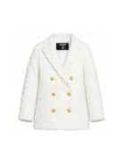 Blazer per bambina Balmain Kids bianco con chiusura a doppiopetto BY2A74 U0263 100 BALMAIN KIDS 