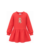 Abito per bambina Moschino Kids rosso con dettaglio Teddy Bear HAV0H7LDA63 50109 MOSCHINO KIDS 