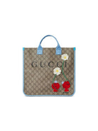Borsa tote Gucci Kids beige GG Supreme con applicazioni floreali 859795FAFQF 8592 GUCCI KIDS 