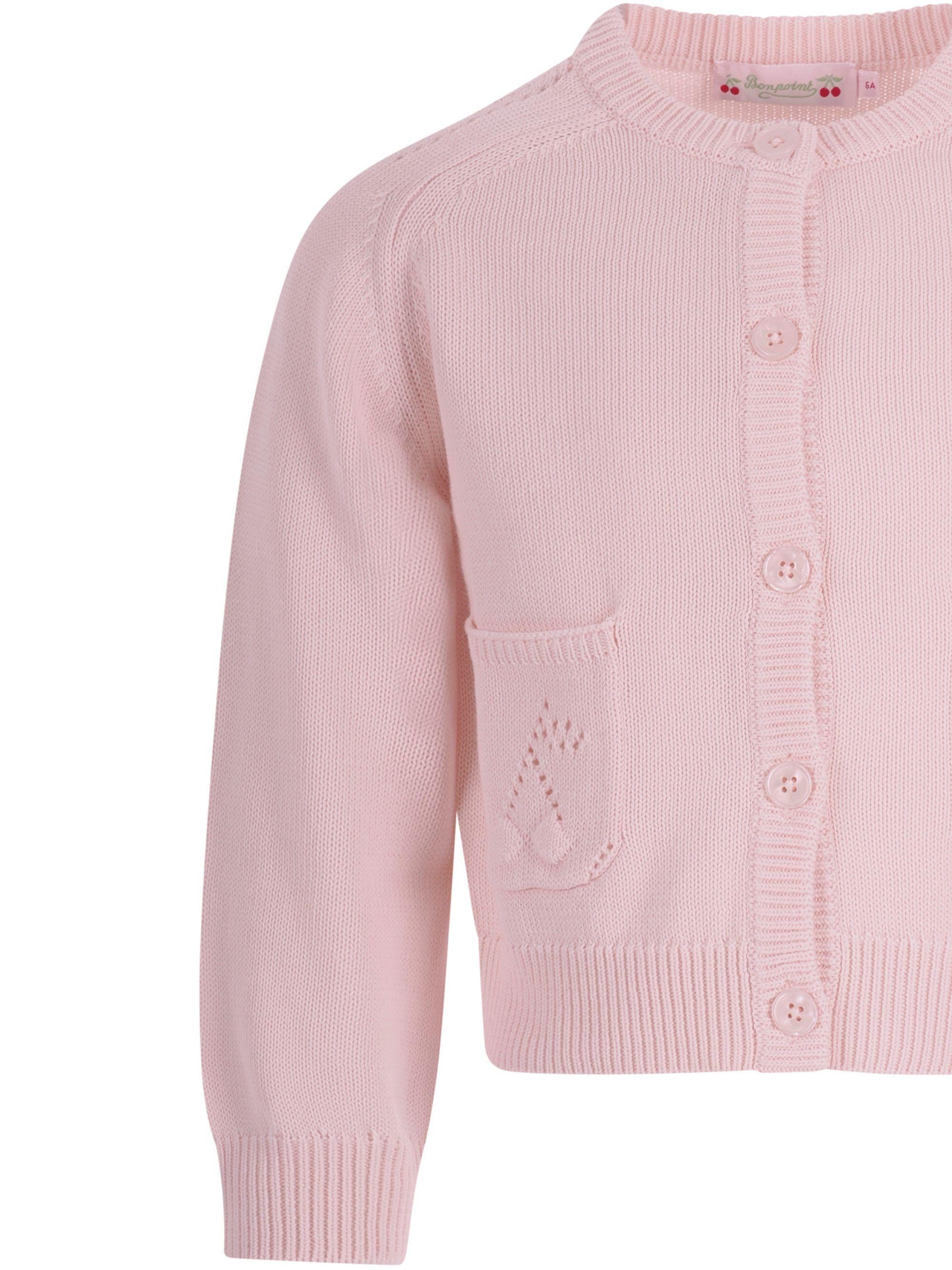 Maglione per bambina Bonpoint rosa con ricamo ciliegie sul davanti S06GCAK00003 121A BONPOINT KIDS 