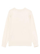 Felpa per bambino TRUSSARDI JUNIOR écru girocollo con logo ricamato TBA25011MA NEW ECRU TRUSSARDI JUNIOR 