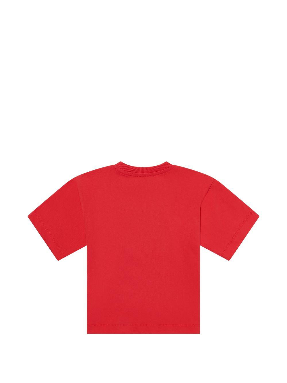 T-shirt da bambino Moschino Kids rossa con stampa orsacchiotti HUM05PLAA23 50109 MOSCHINO KIDS 