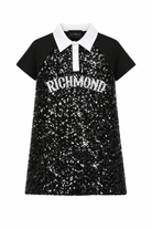 Abito per bambina John Richmond Junior nero con logo sul davanti RGP26046VE BLACK JOHN RICHMOND KIDS 