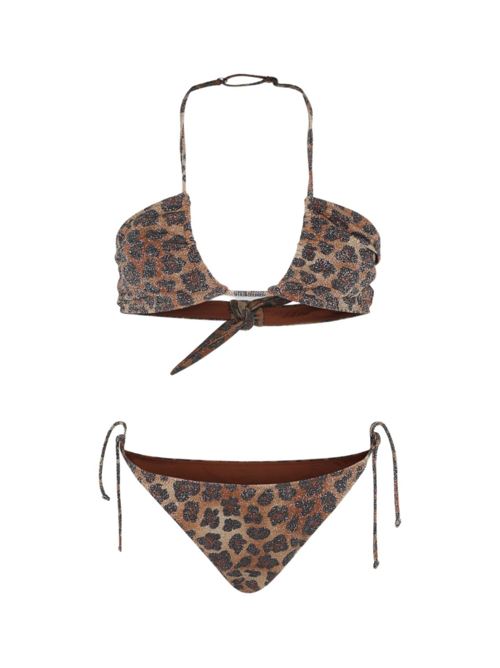 Set bikini per bambina MC2 Saint Barth Kids marrone con stampa leopardata ARY00002 01433H MC2 ST. BARTH KIDS 