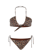 Set bikini per bambina MC2 Saint Barth Kids marrone con stampa leopardata ARY00002 01433H MC2 ST. BARTH KIDS 