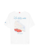 T-shirt per bambino MC2 Saint Barth Kids bianca scollo rotondo e stampa grafica PRL0001 00932L MC2 ST. BARTH KIDS 
