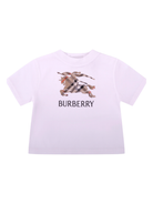 T-shirt per neonati Burberry Kids bianca con logo equestre sul davanti 8121205 A1464 BURBERRY KIDS 