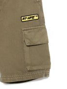 Shorts per bambino Off-White Kids verde con tasche cargo 44BCS001S26F001 311 OFF WHITE KIDS 