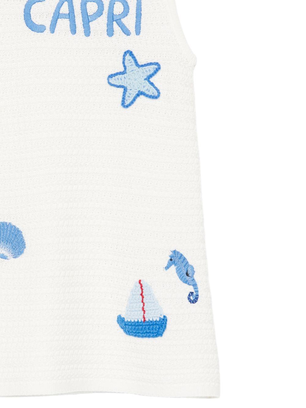 Abito Audie per bambina MC2 Saint Barth Kids bianco con motivo all'uncinetto ADU0001 00661L MC2 ST. BARTH KIDS 