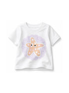 T-shirt per neonata Stella McCartney Kids bianca con stampa grafica TY8051 Z0434 100 STELLA McCARTNEY KIDS 