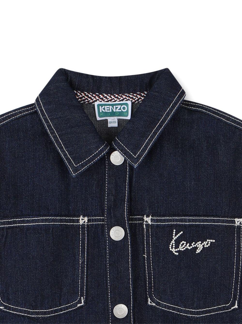 Giacca per bambina Kenzo Kids in denim con logo ricamato K61304 Z35 KENZO KIDS 