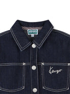 Giacca per bambina Kenzo Kids in denim con logo ricamato K61304 Z35 KENZO KIDS 