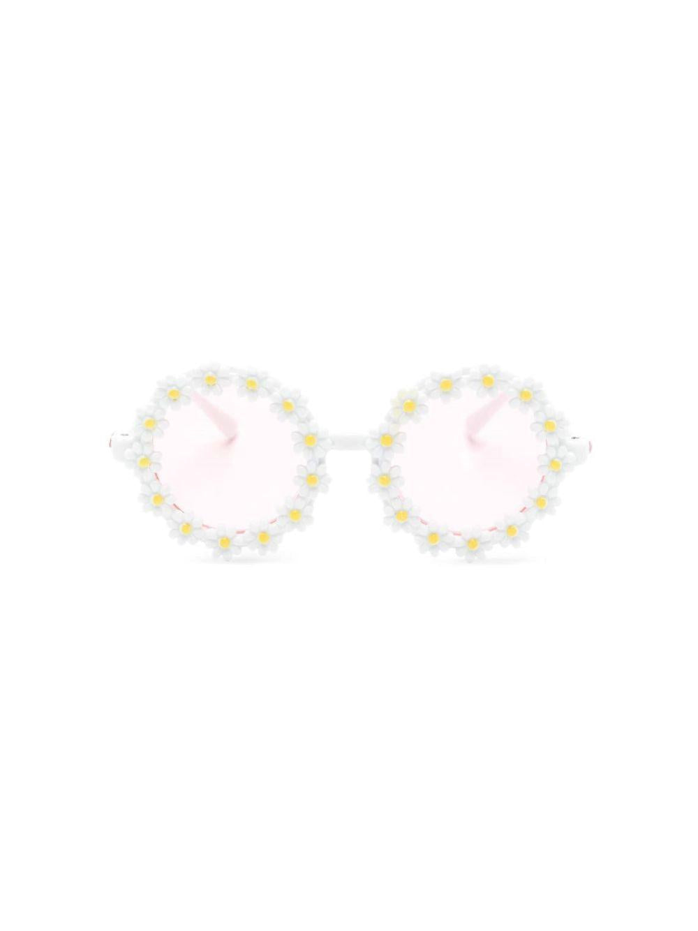 Occhiali per bambina Monnalisa bianco con decorazione a fiori 39G019 7093 0190 MONNALISA KIDS 