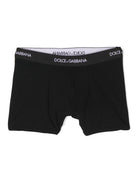 Set di due boxer per bambino Dolce & Gabbana Kids nero con elastico con logo L4J701 ON00G N0000 DOLCE & GABBANA KIDS 