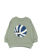 Felpa per neonato Molo Kids verde con patch 6W26J204 5720 MOLO KIDS 