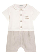 Tutina per neonato Dolce & Gabbana Kids beige con logo ricamato L12O04 G7PSZ S9000 DOLCE & GABBANA KIDS 