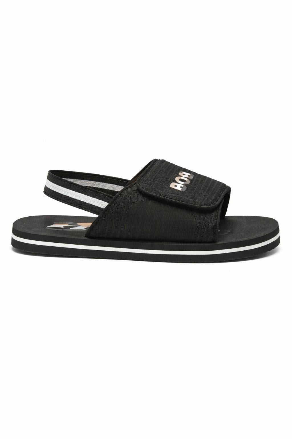 Sandali per bambino Boss Kids nero con dettaglio logo J53242 09B BOSS KIDS 