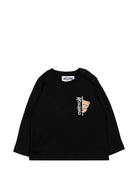 T-shirt per neonati Moschino Kids nera con dettaglio Teddy Bear MNO014LAA58 60100 MOSCHINO KIDS 