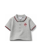 Polo per neonato Emporio Armani Kids grigia con patta logo sul petto EB001452 AF13715 O8042 EMPORIO ARMANI KIDS 