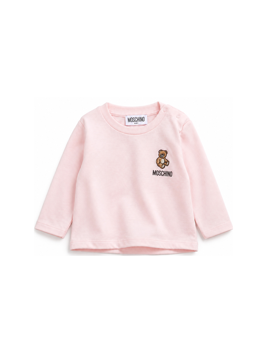 T-shirt per neonata Moschino Kids rosa con ricamo Teddy Bear MUO01DLAA10 50209 MOSCHINO KIDS 