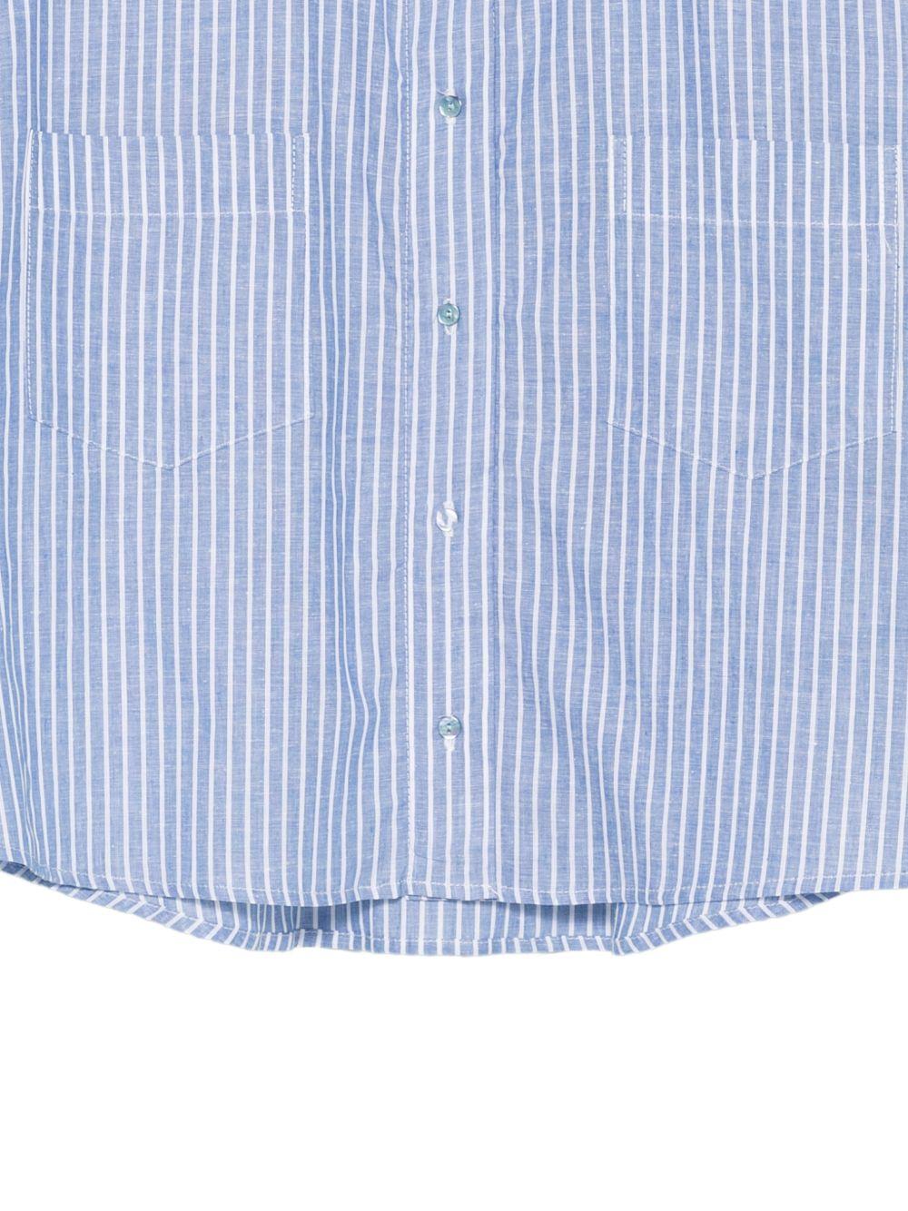 Camicia da donna Merci azzurra con motivo a righe verticali C394P UNICO MERCI 