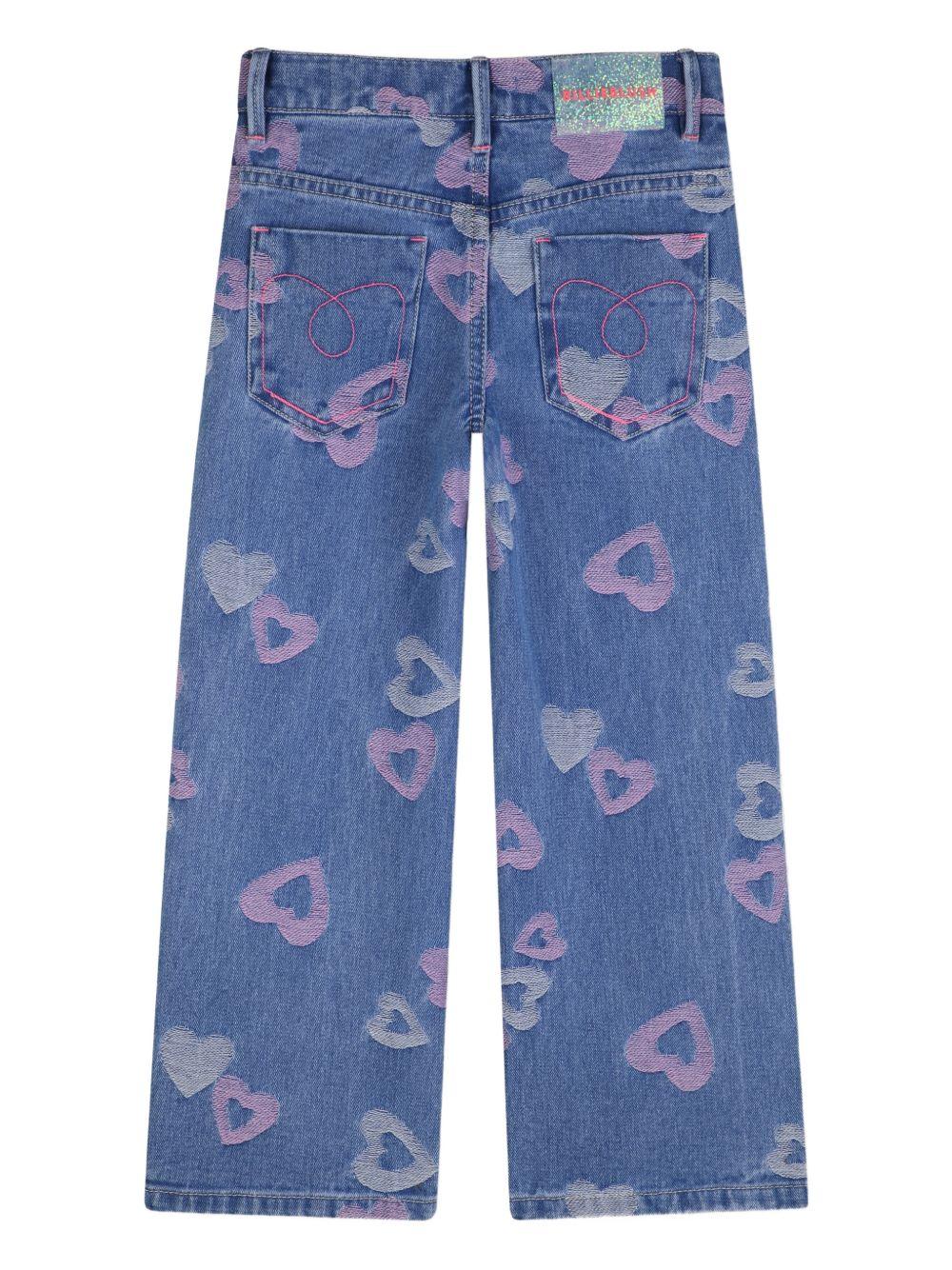 Jeans per bambina Billieblush blu con dettagli a cuore U21871 Z10 BILLIEBLUSH KIDS 