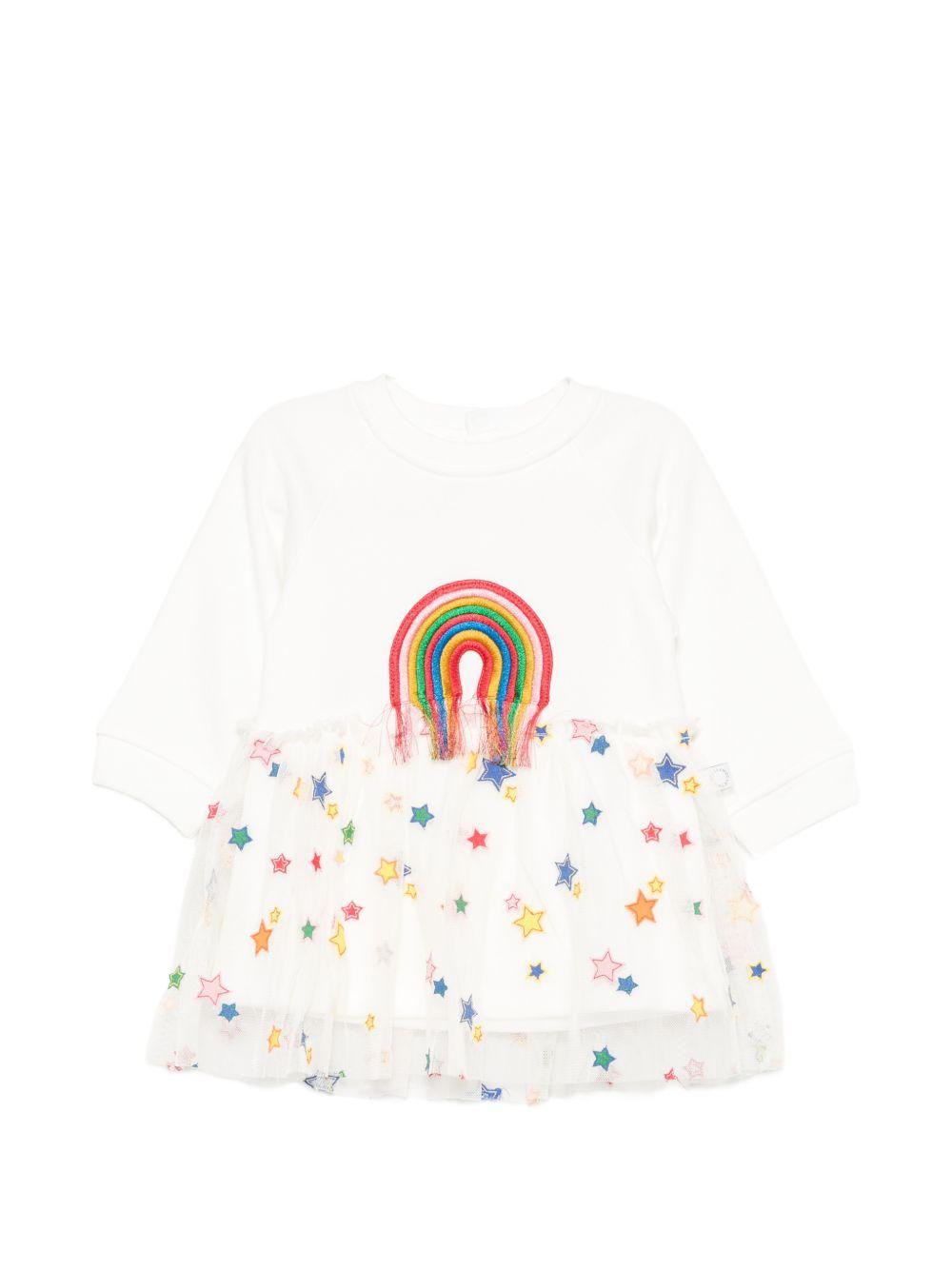 Abito per neonata Stella McCartney Kids bianco con gonna in tulle TZ1040 Z3059 101 STELLA McCARTNEY KIDS 