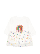 Abito per neonata Stella McCartney Kids bianco con gonna in tulle TZ1040 Z3059 101 STELLA McCARTNEY KIDS 