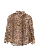 Camicia per bambina Roberto Cavalli Kids animalier con placca con logo sul davanti CGP26160CA MACULA N.H. ROBERTO CAVALLI KIDS 