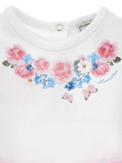 Set abito per bambina Monnalisa bianco con stampa a fiori 35G507 7000 9990 MONNALISA KIDS 