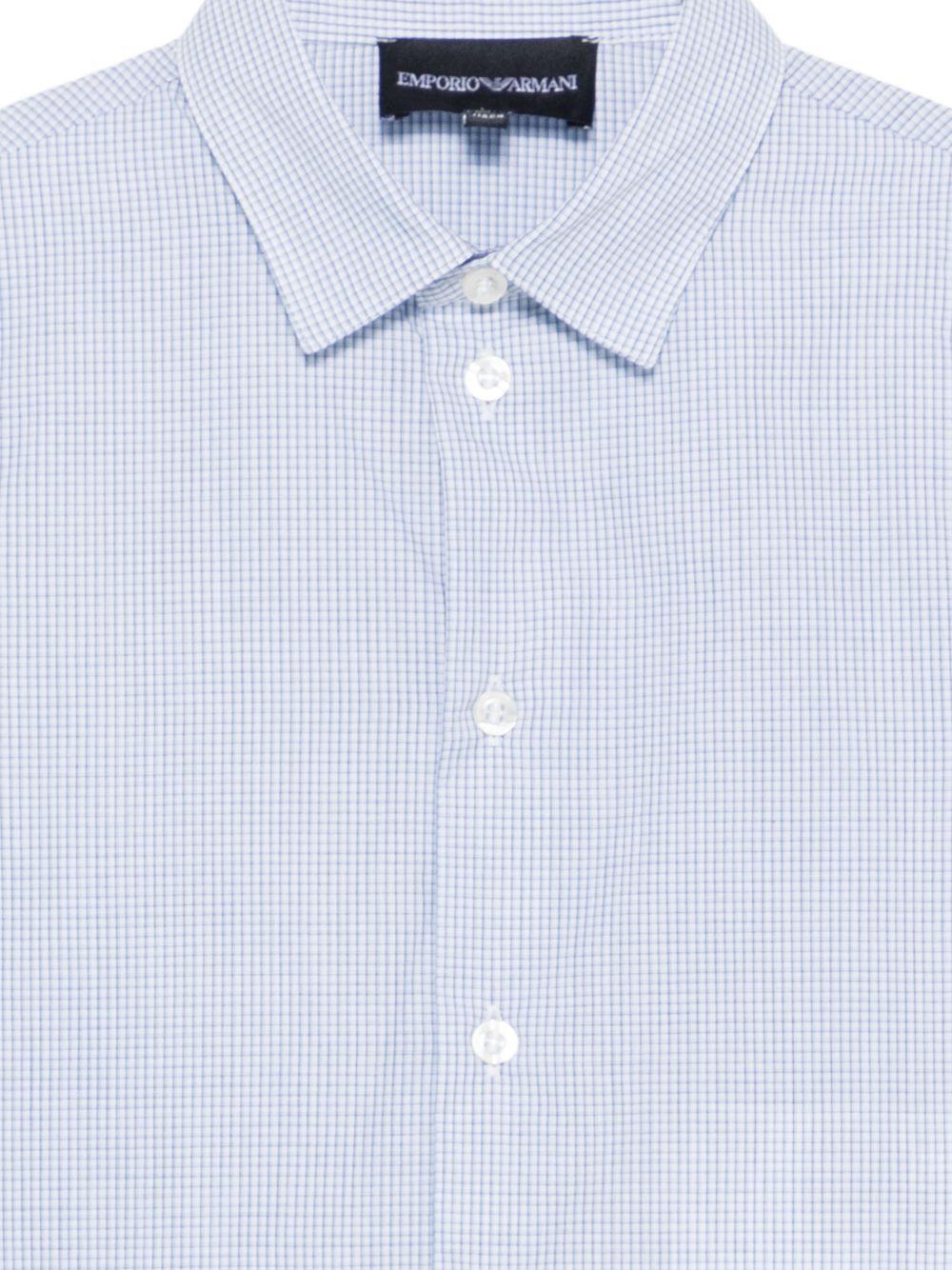 Camicia per bambino Emporio Armani Kids azzurra con logo ricamato sul davanti EB001314 AF20973 F9026 EMPORIO ARMANI KIDS 