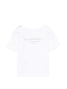 T-shirt per neonati Givenchy Kids bianca con logo sul davanti H31184 10P GIVENCHY KIDS 