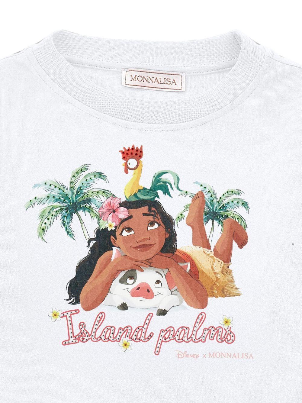 Felpa per bambina Monnalisa Kids x Disney Kids bianca con stampa grafica Oceania 19H629 8006 0099 MONNALISA KIDS 