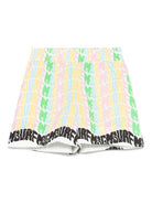 Shorts in popeline per bambina MSGM Kids bianco con stampa logo all-over S5MSJGSH246 140 MSGM KIDS 