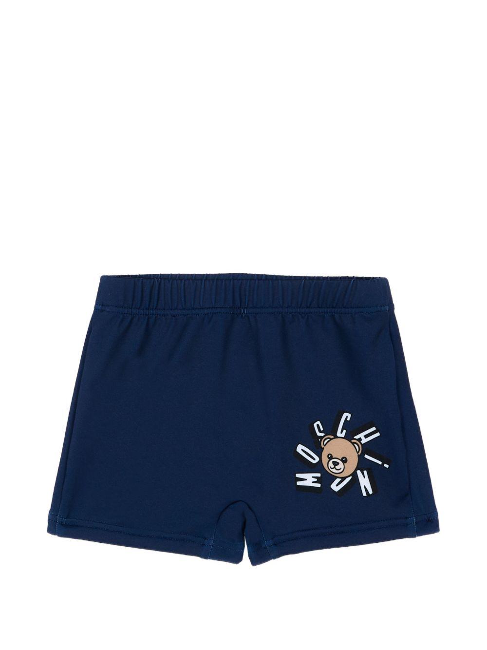 Costume per neonato Moschino Kids blu con stampa Teddy MXL006LKA11 40016 MOSCHINO KIDS 