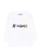 T-shirt per neonati Moschino Kids bianca con stampa grafica MUO01CLAA20 10101 MOSCHINO KIDS 