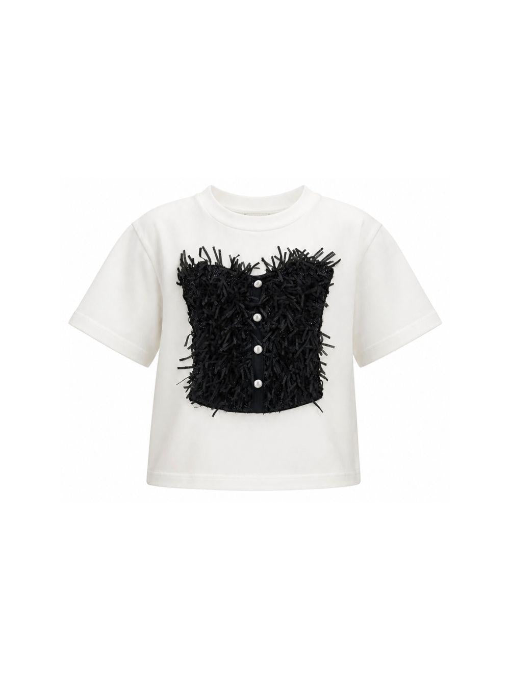 T-shirt per bambina Monnalisa Kids bianca con stampa sul davanti 79H606 8049 0150 MONNALISA KIDS 