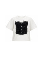 T-shirt per bambina Monnalisa Kids bianca con stampa sul davanti 79H606 8049 0150 MONNALISA KIDS 