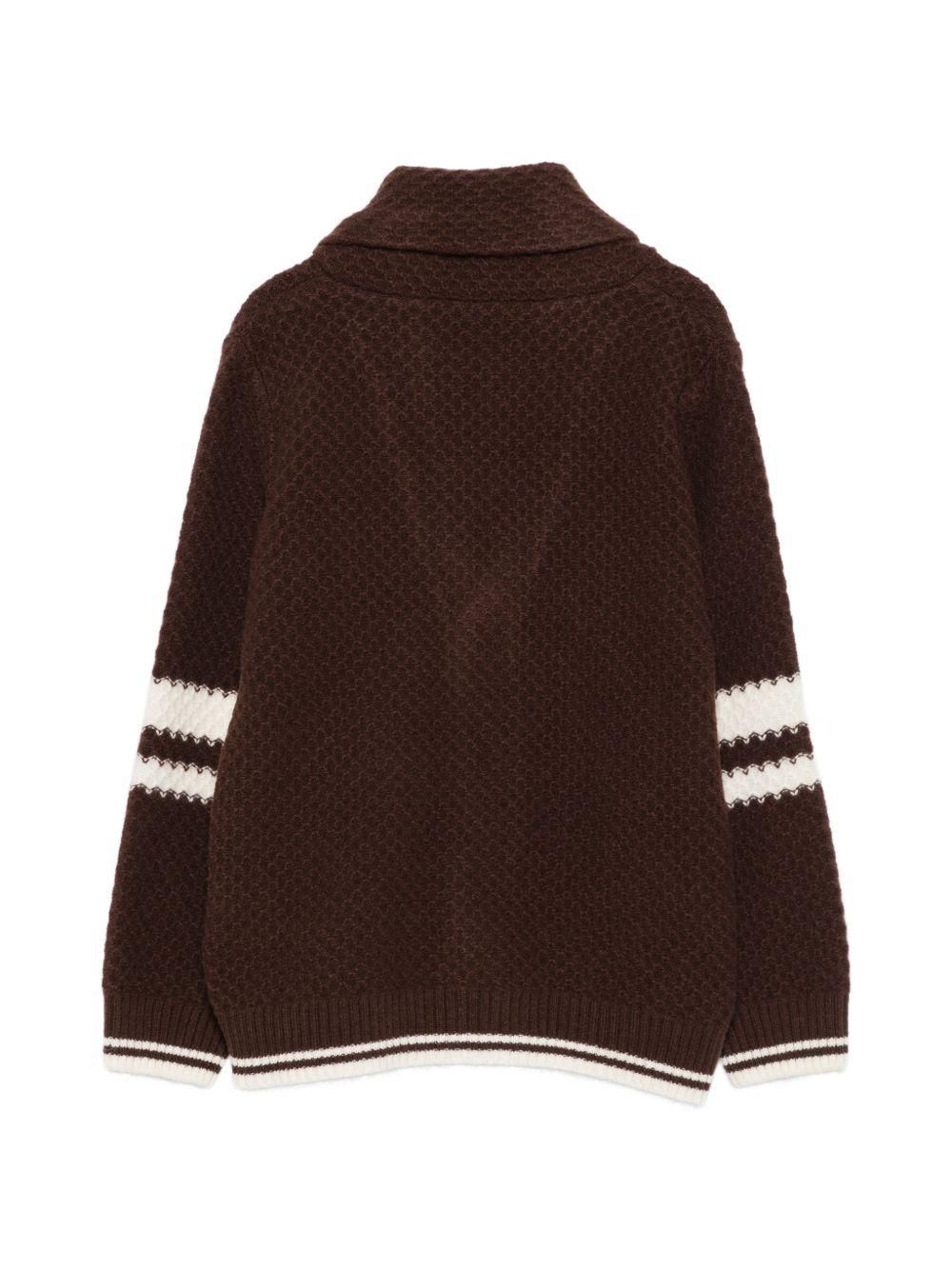 Maglione per bambino Eleventy Kids marrone con logo ricamato sul davanti EZ9H60 Z3404 320AV ELEVENTY KIDS 