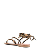 Sandali da donna MC2 Saint Barth marrone leopardato con laccio alla caviglia WRSA001 06349H MC2 ST. BARTH 