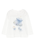 T-shirt per neonata Monnalisa bianca con stampa grafica 39F611 6005 0158 MONNALISA 