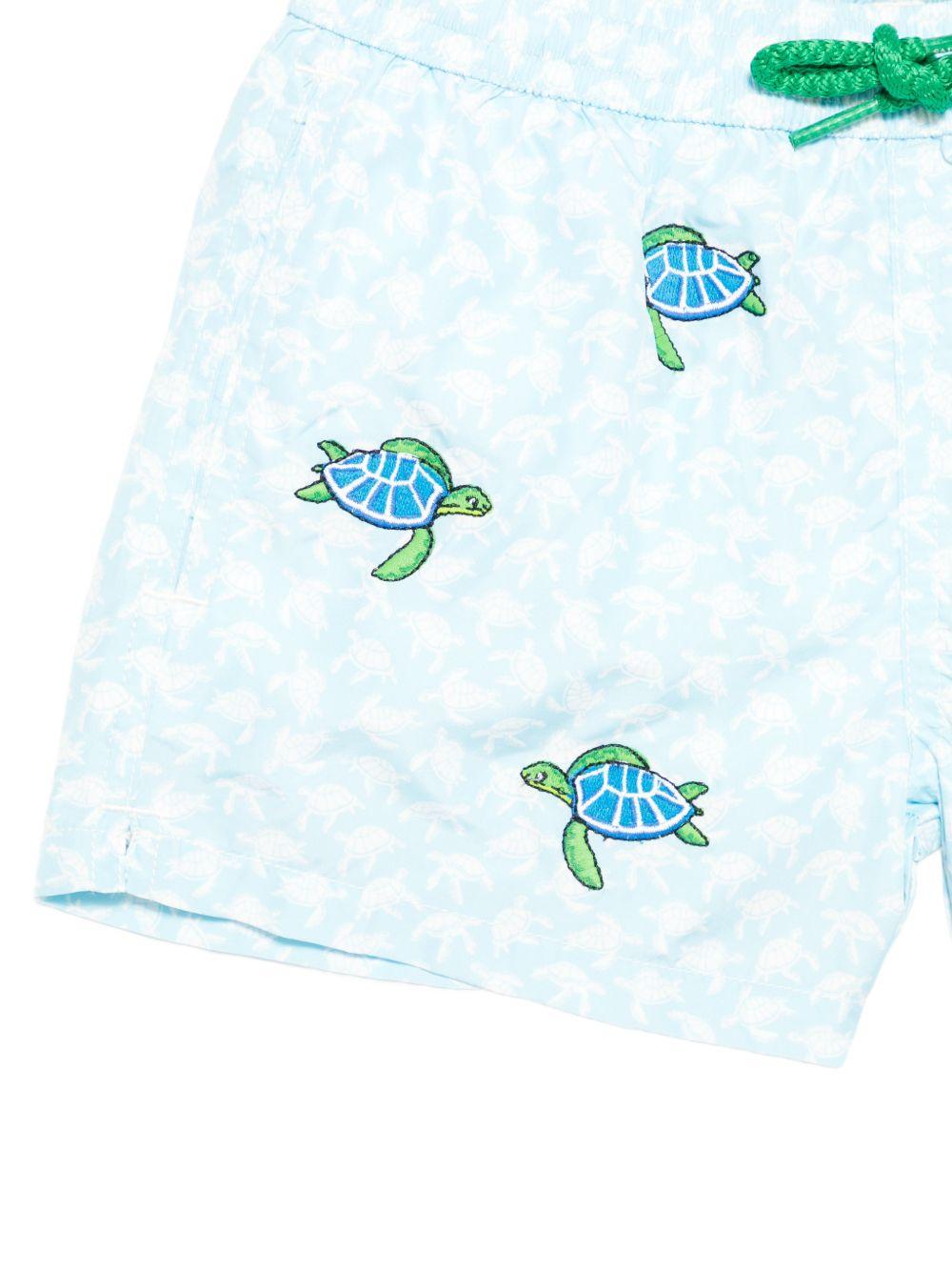 Costume per bambino MC2 Saint Barth Kids azzurro con motivo tartarughe JEA0014 02169L MC2 ST. BARTH KIDS 